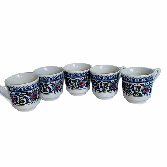 NWOT 5 Kutahya Porcelain Topkapi Coffee Cups - Picture 3 of 8